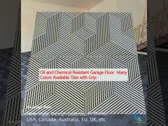 석유 및 화학물질 저항 차고 바닥 많은 색상 접착제와 함께 타일